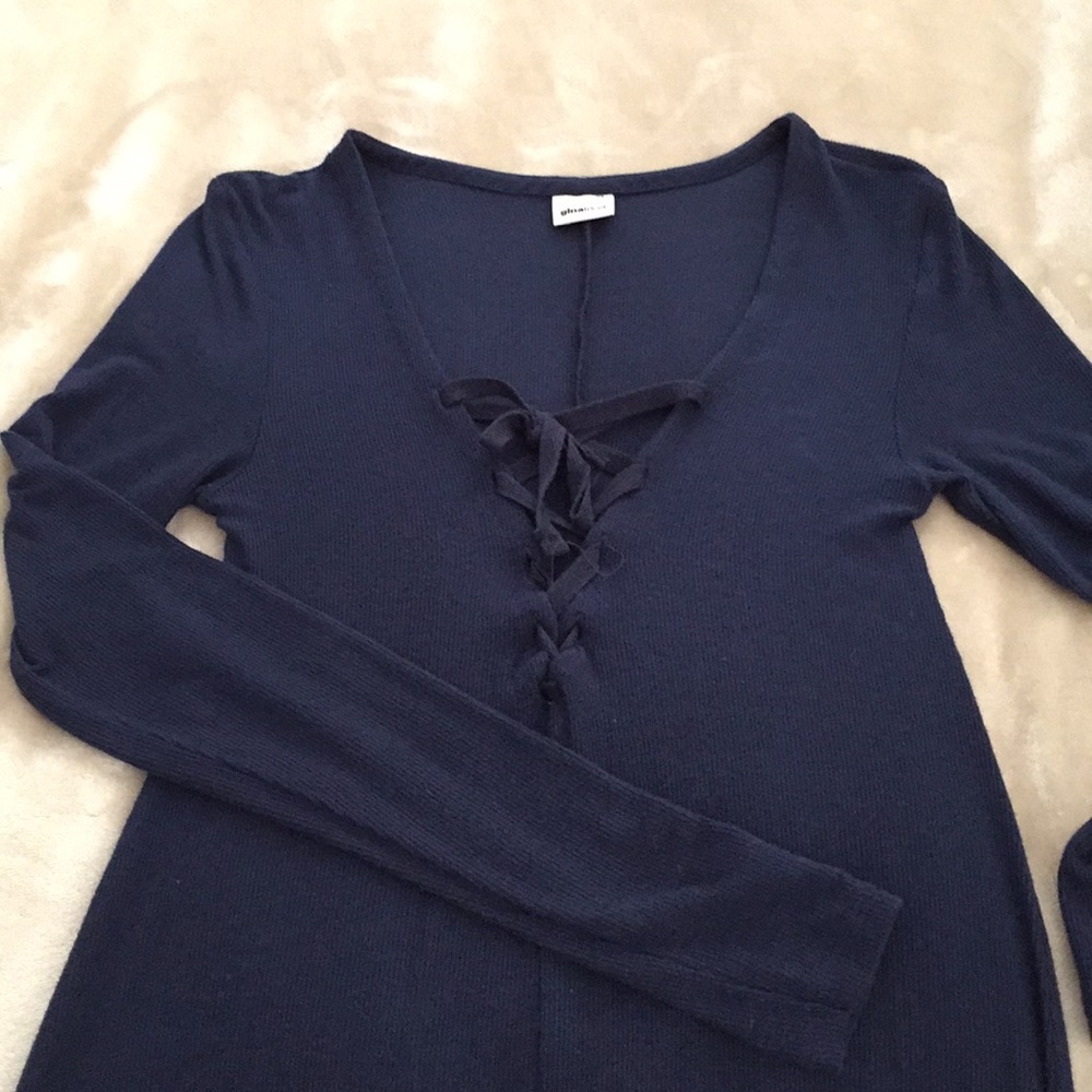 Blue dress, A line shape.
